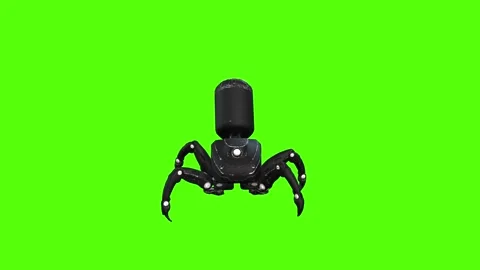 SpiderBot Walking Green Screen Animation 4K Rendering Stock Footage 264549540