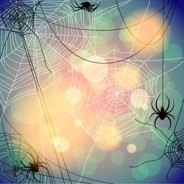Spiders and web Stock Illustration