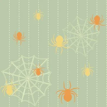 Spiders and web seamless background Stock Illustration
