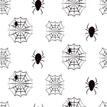 Spiders Halloween seamless pattern fabric vector Stock Illustration