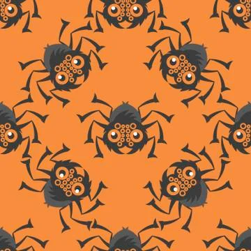Spiders of Halloween seamless pattern 스톡 일러스트
