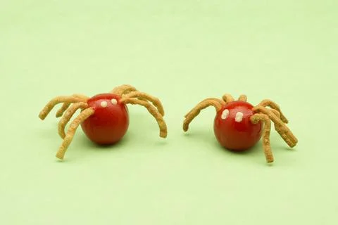 Spiders Made From Tomatoes Stock Photos