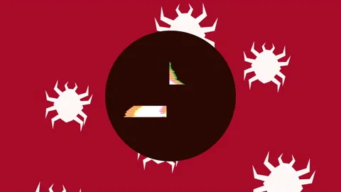 Spiders pattern and alert symbol cyber security Stock Footage 158653814