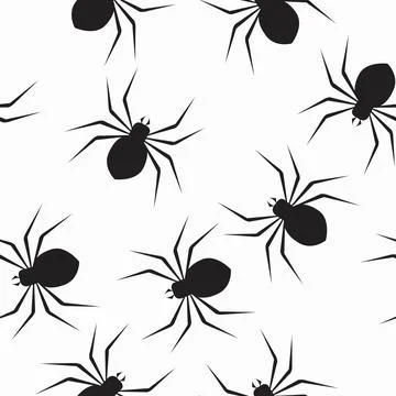 Spiders Seamless pattern. Stock Illustration
