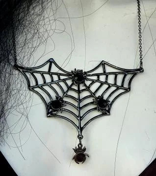 Spiders Web Necklace Stock Photos