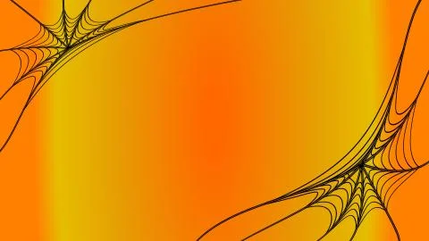 Spider's web on orange background. Halloween Illustrazione stock