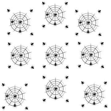 Spiders on white background Stock Illustration