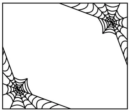 Spiderweb frame, border, divider isolated on white background Stock Illustration