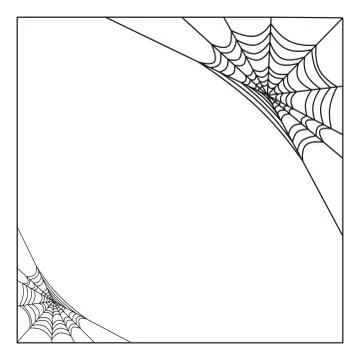 Spiderweb frame, border, divider isolated on white background Stock Illustration