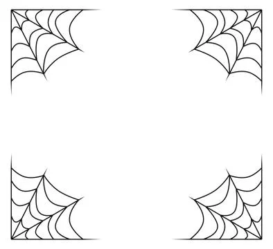 Spiderweb frame, border, divider isolated on white background Stock Illustration