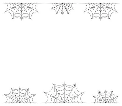 Spiderweb frame, border, divider isolated on white background Stock Illustration