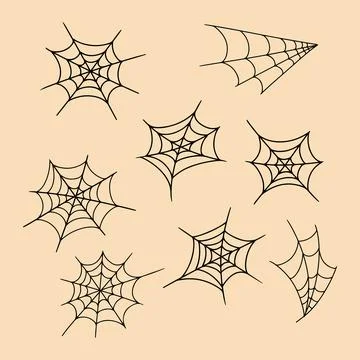 Spiderweb at halloween day withe minimal bakground Stock Illustration