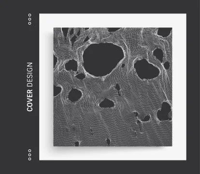 This spiderweb has been broken. Abstract grid background with hole. Stock Illustration