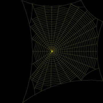 Spiderweb. Isolated on black background. Vector outline illustration. Stock Illustration