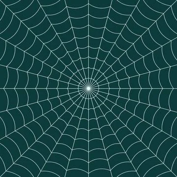 Spiderweb pattern intricate geometric design on dark green background Stock Illustration