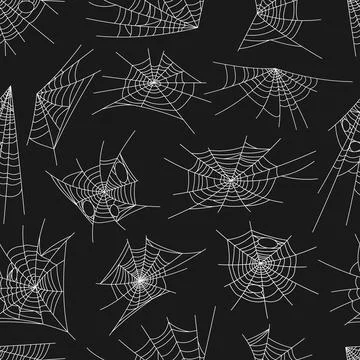 Spiderweb pattern, seamless spider web, Halloween Stock Illustration