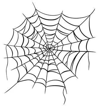 Spiderweb simple black silhouette icon for Halloween isolated on white Stock Illustration