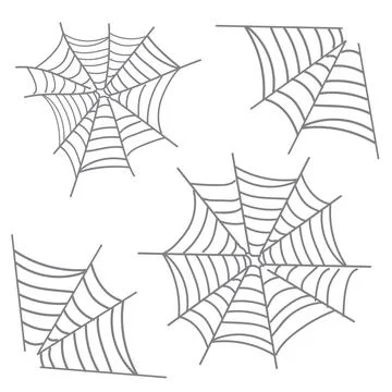 Spiderweb vector. Spooky corner arachnid for halloween Stock Illustration
