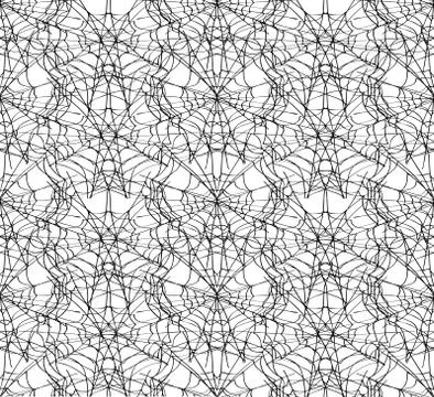 Spiderweb white seamless pattern Stock Illustration