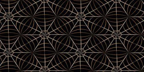 Spiderwebs ornament seamless vector pattern on a dark background Stock Illustration