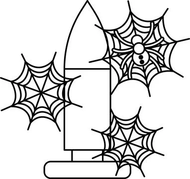 Spidery webs cling to a bullet casing Stock Illustration