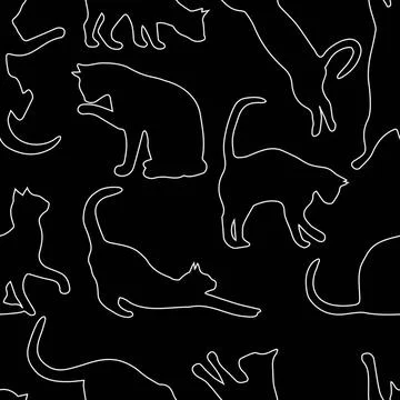 Spielende Katzen seamless pattern with playing cats Copyright: xZoonar.com... Stock Photos