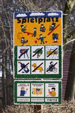 Spielplatzschild Stock Photos