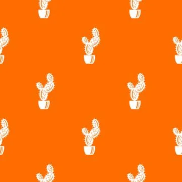 Spike cactus pattern orange Stock Illustration
