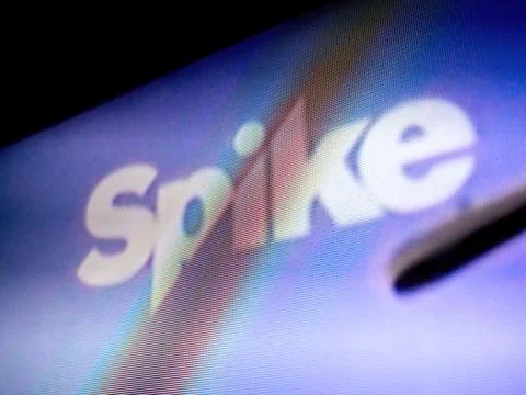 Spike Logo on UHD TV Display Stock Photos