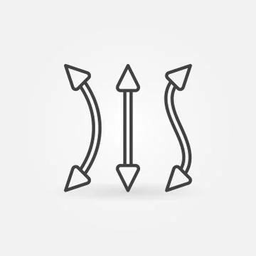 Spike piercing barbells vector line icon or symbol Stock Illustration