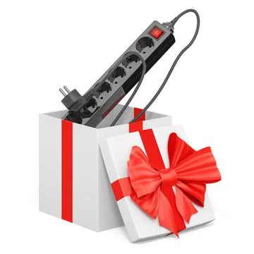 Spike suppressor inside gift box, present concept. 3D rendering Illustrazione stock