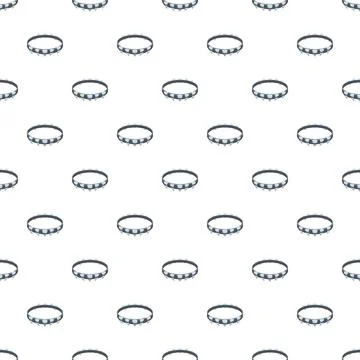 Spiked dog collar pattern on white background Stock Illustration