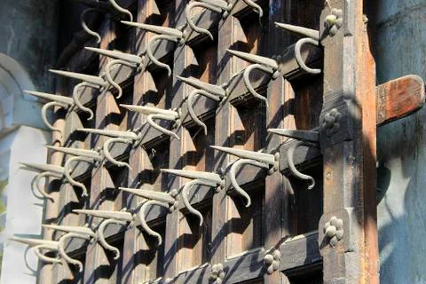 Spiked Door Panel Stock Photos