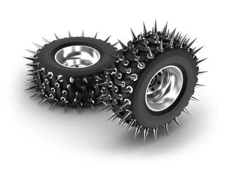Spiked tires Stock Illustration