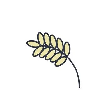 Spikelet line icon color vector illustration Stock Illustration
