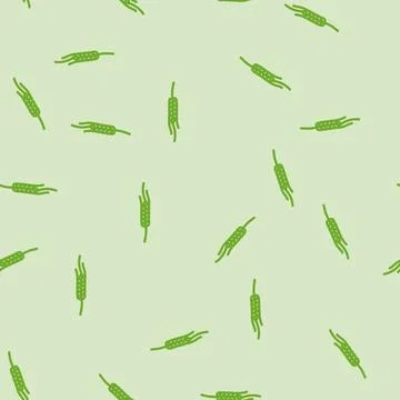 Spikelet yellow wheat line vector seamless pattern 스톡 일러스트