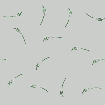 Spikelets ripe wheat glyph vector seamless pattern Stock Illustration