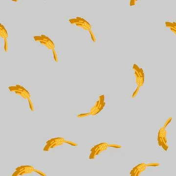 Spikelets ripe wheat isometric icon seamless pattern Stock Illustration
