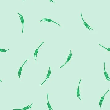 Spikelets ripe wheat line vector seamless pattern Stock Illustration
