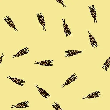 Spikelets ripe wheat vector seamless pattern イラスト素材