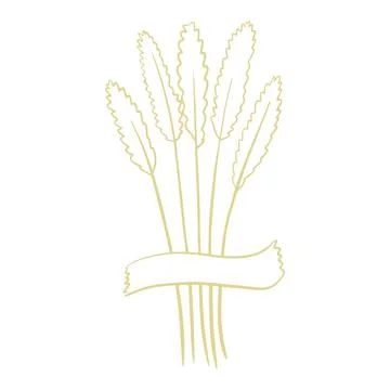 Spikelets of wheat glued with tape vector illustration Stock Illustration