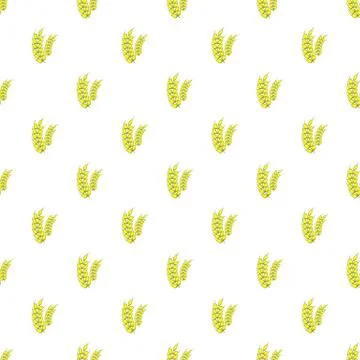 Spikelets of wheat pattern, cartoon style Stock Illustration