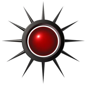 Spikering with red ball on white background - 3d illustration Stock Illustration
