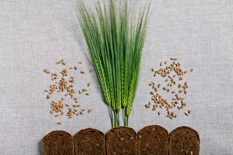Spikes and bread Stock Photos