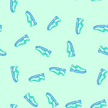 Spikes shoes running accessories vector seamless pattern Stock Illustration