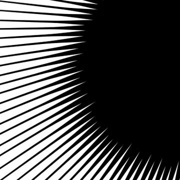 Spikes spreading from a central point. Geometric illustration. Spokes, radial Illustrazione stock