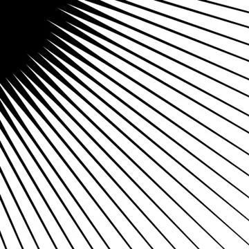 Spikes spreading from a central point. Geometric illustration. Spokes, radial Illustrazione stock