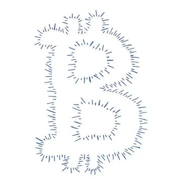 Spiky Bitcoin symbol Stock Illustration