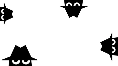 Spiky Black Creature Crouching Under Hat Video stock 336838349