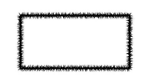 Spiky black frame around on a white background. Abstract stop motion animation. Video stock 153018963